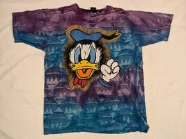 Vintage Donald Ente Hemd Erwachsene Groß Blau Lila Einzel Stich Herren 9... - $25.78