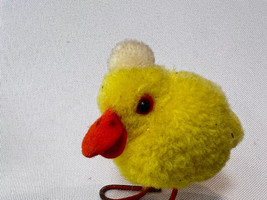 Vtg Steiff Woolen Pom Pom Yellow Duck Bird With Metal Legs German - $49.45