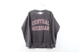 Vintage 90s Mens Small Central Michigan University Spell Out Sweatshirt Gray USA - £34.41 GBP