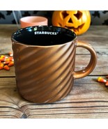 Starbucks 2024 Copper Bronze Swirl 14oz Ceramic Coffee Mug Metallic Shin... - $26.35 CAD