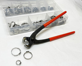 115Pcs  Stainless Steel Single Ear Crimp Hose Clamp 6-28.6mm w/Pincer Crimper - £23.05 GBP