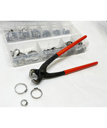 115Pcs  Stainless Steel Single Ear Crimp Hose Clamp 6-28.6mm w/Pincer Cr... - $577.32 MXN