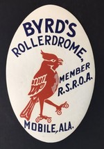 Vtg 1940s BYRD&#39;S ROLLERDOME Mobile ALABAMA Roller Skating Rink oval bird... - £16.57 GBP