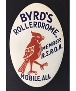 Vtg 1940s BYRD&#39;S ROLLERDOME Mobile ALABAMA Roller Skating Rink oval bird... - $21.00