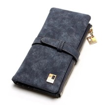 Ion women wallets drawstring nubuck leather zipper wallet women s long design purse two thumb200