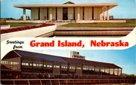Vtg Postcard Greetings from Grand Island, Nebraska , Fonner Park, Stuhr Museum - £4.61 GBP