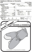 Children's Insulated Mittens Overmitts #206 Sewing Pattern (Pattern Only) gp206 - $8.00