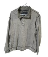 Tommy Bahama Long Sleeve Henley Shirt Mens L Gray Sweatshirt Sweater Snap - $20.30