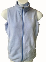 Columbia girls sleeveless mock neck full zip light blue fleece vest XL 1... - $32.76