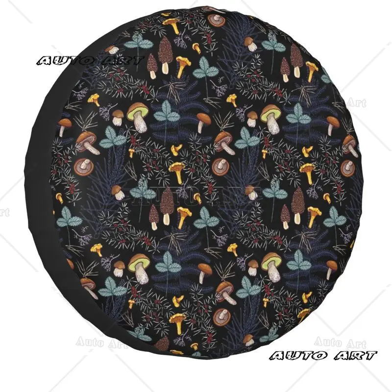 Dark Wild Forest Mushrooms Spare Tire Cover Universal for Trailer Car Wheel - £13.60 GBP+