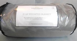 Threshold 55&quot; x 80&quot; Microplush Weighted Blanket with Removable Cover Gray - £51.79 GBP