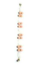Peach and Clear Beaded Bracelet with Heart Magnetic Clasp - €5,10 EUR