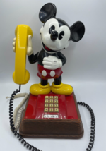 Disney Mickey Mouse Figure Phone Vintage 1976 Push Button Landline Telep... - £30.36 GBP