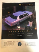 1998 Cadillac DeVille Car Vintage Print Ad pa10 - $8.90