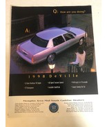 1998 Cadillac DeVille Car Vintage Print Ad pa10 - $8.90