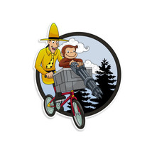 Curious George Man In The Yellow Hat E.T. Mashup Vinyl Sticker - £2.22 GBP