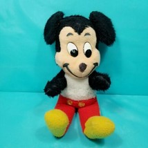 Vintage Disney Stuffed Plush Mickey Mouse Red Black 15" Eyes Scratch Nose Gone - £14.79 GBP