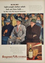 1946 Print Ad Seagram&#39;s V.O. Canadian Whiskey Men Watch Football Game in... - £14.10 GBP