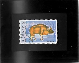 Tchotchke Framed Stamp Art - Exotic Asian Wildlife - Gaur (Indian Bison) - €6,98 EUR