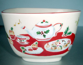 Lenox Holiday Square Nut Bowl Candy Dish Tea-Party Inspiration Illustrations New - £15.50 GBP