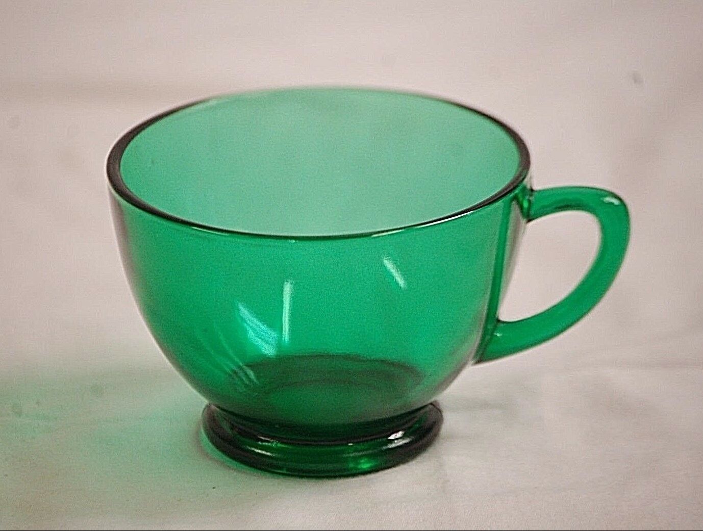 Old Vintage Anchor Hocking Forest Green Footed Punch Snack Tea Coffee Cu... - $8.90