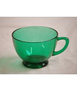Old Vintage Anchor Hocking Forest Green Footed Punch Snack Tea Coffee Cu... - £6.99 GBP
