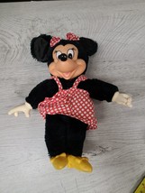 Vintage Applause Minnie Mouse Doll 9&quot; Plush Disney Rubber Face Hands Feet - £6.24 GBP