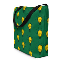 Creative Idea Concept Design Yellow Bulb Green Beach Bag - £25.56 GBP