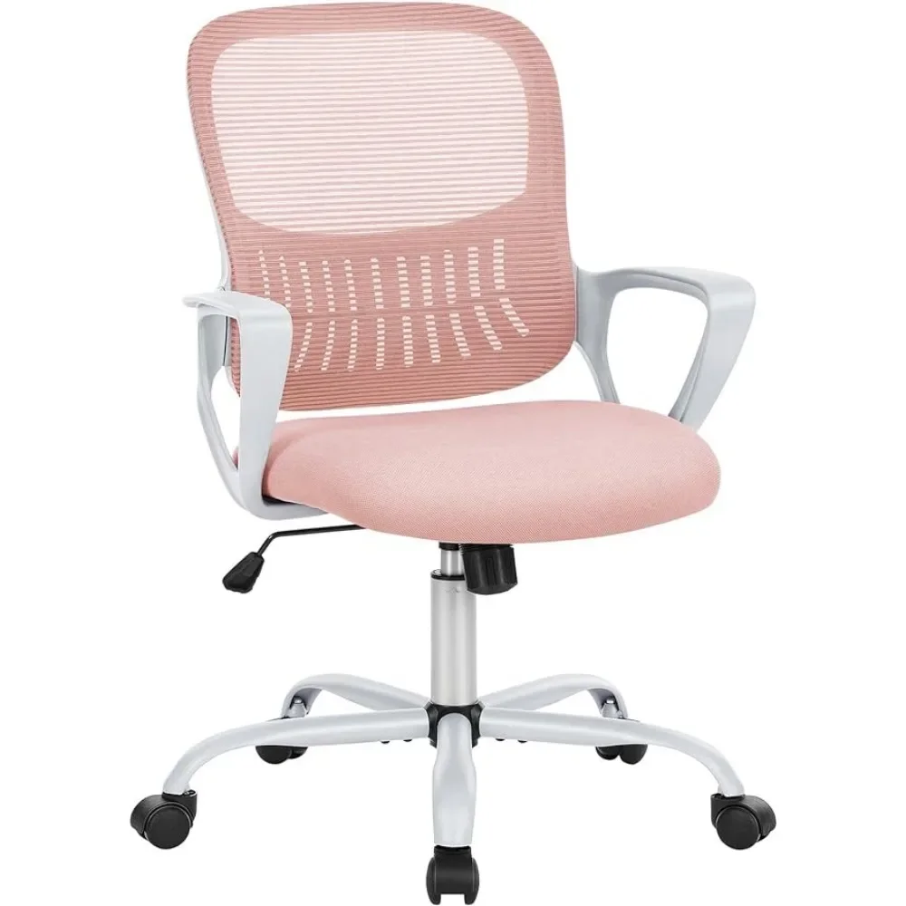 Office Chair,Ergonomic Mid-Back Mesh Rolling Work Swivel Desk Chairs with - £62.59 GBP