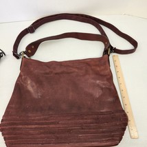 NINO BOSSI Brown Leather Hobo Hand Bag Purse With Shoulder Strap Zip Clo... - $48.37