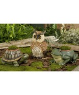 Forest Friends Garden Planter Owl Frog or Turtle with Pot Nature Poly Stone - £17.78 GBP