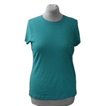 Jones New York Signature T Shirt Womens XL Turquoise 100% Cotton Cap Sho... - £17.57 GBP
