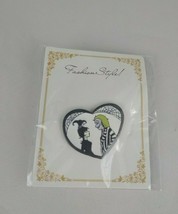 Beetlejuice Heart 1&quot; Tall Metal Enamel Pin - $9.40 CAD