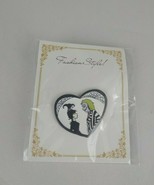Beetlejuice Heart 1&quot; Tall Metal Enamel Pin - $9.46 CAD