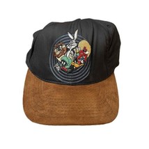 Looney Tunes Cap Acme Clothing Brown Black Embroidered Suede Baseball Ha... - £17.83 GBP