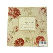 K&amp;C Scrapbook Designer Papers Isabella 6x6&quot; Pink Cream Floral Stripes 36... - $24.10