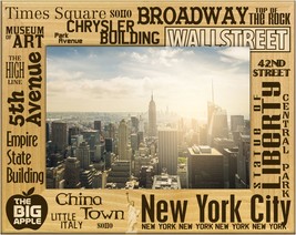 New York City Key Places Laser Engraved Wood Picture Frame (5 x 7) - £24.77 GBP
