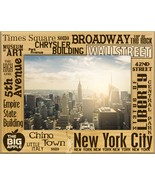New York City Key Places Laser Engraved Wood Picture Frame (5 x 7) - £24.26 GBP