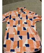Men’s Bad Birdie Golf Polo Orange Geometric Catalina 4 Way Stretch, Large - $66.55 CAD