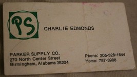 Vintage Parker Supply Company Business Card Ephemera Birmingham Alabama - $9.89