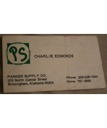 Vintage Parker Supply Company Business Card Ephemera Birmingham Alabama - £7.78 GBP