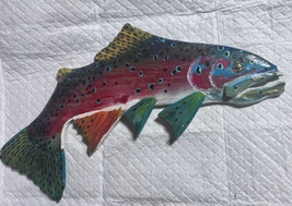 Spawning Rainbow Trout, Right Face, 2023-24,13 1/4 X 1/2, Curved Fish Carving - £42.17 GBP