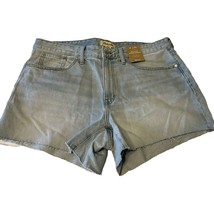 Madewell Women&#39;s Relaxed Denim Shorts Size 14W Plus New With Tags Raw Hem Roomy - $33.81