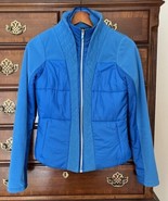 LULULEMON St. Moritz Quilted Puffer Jacket fleece 6 In Beaming Blue pockets - £76.34 GBP