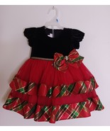 Bonnie Baby Girl&#39;s Christmas Dress  Tiered Holiday Plaid Party Dress Bab... - $291.49 MXN