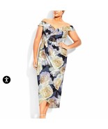 NWT City Chic Ripple Floral Print Dress - ivory Size 18 - $160.80 CAD