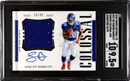 Authenticity Guarantee 
Saquon Barkley 2018 National Treasures COLOSSAL Mat. ... - £522.43 GBP