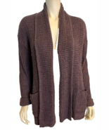 A New Day Purple Waffle Weave Shawl Collar Knit Open Cardigan Sz XS - €14,73 EUR