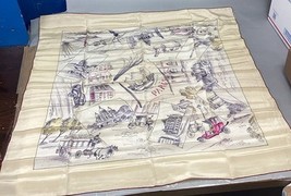 Women’s Silk Scarf Featuring 1914 Paris, France - 32x32” - $19.79