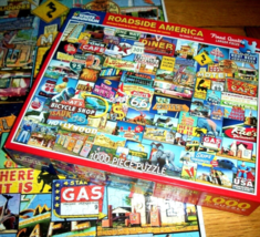 Jigsaw Puzzle 1000 Pcs USA Landmarks Roadside America Signs Art Collage Complete - £11.93 GBP